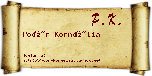 Poór Kornélia névjegykártya