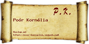 Poór Kornélia névjegykártya
